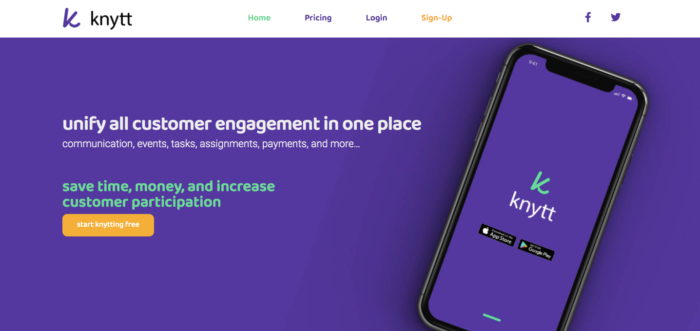 Knytt Landing Page